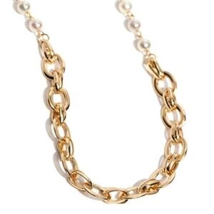 Paparazzi Gold Chain Necklace with Pearl Accents Dual Daydream Fashion Jewelry